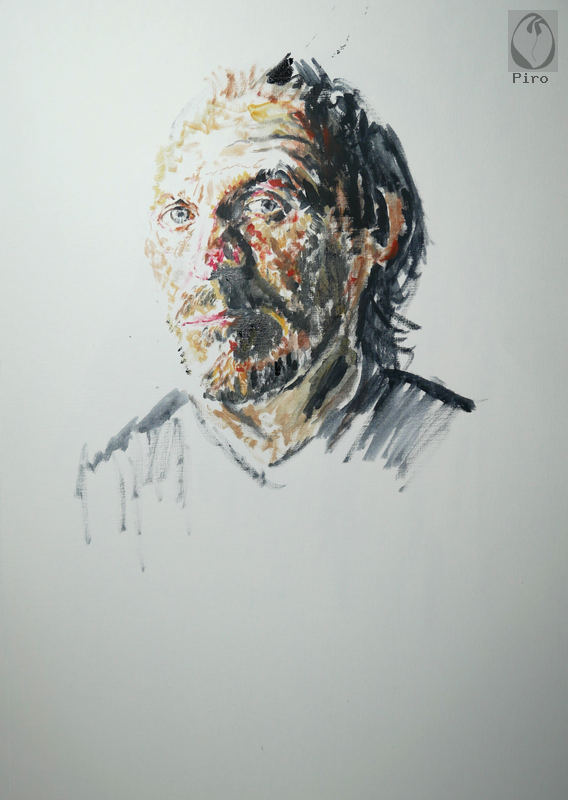 oil on paper - olio su carta di Piro